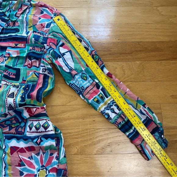 Lafayette 148 New York Doha Palazzo Patchwork Print Maxi Shirtdress- Small - Picture 5 of 9